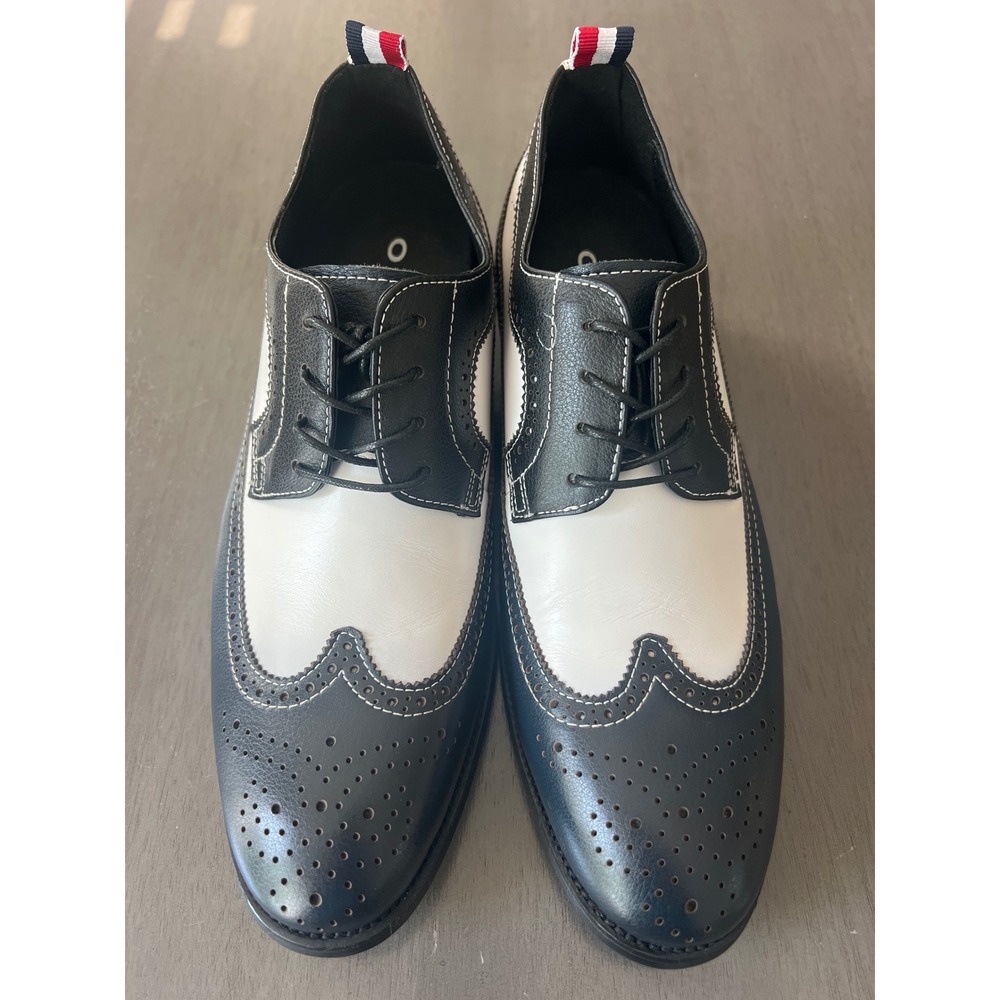 Calto Mens Elevator Wingtip Oxford Shoes Leather Brogue US 7.5 (Run Large)